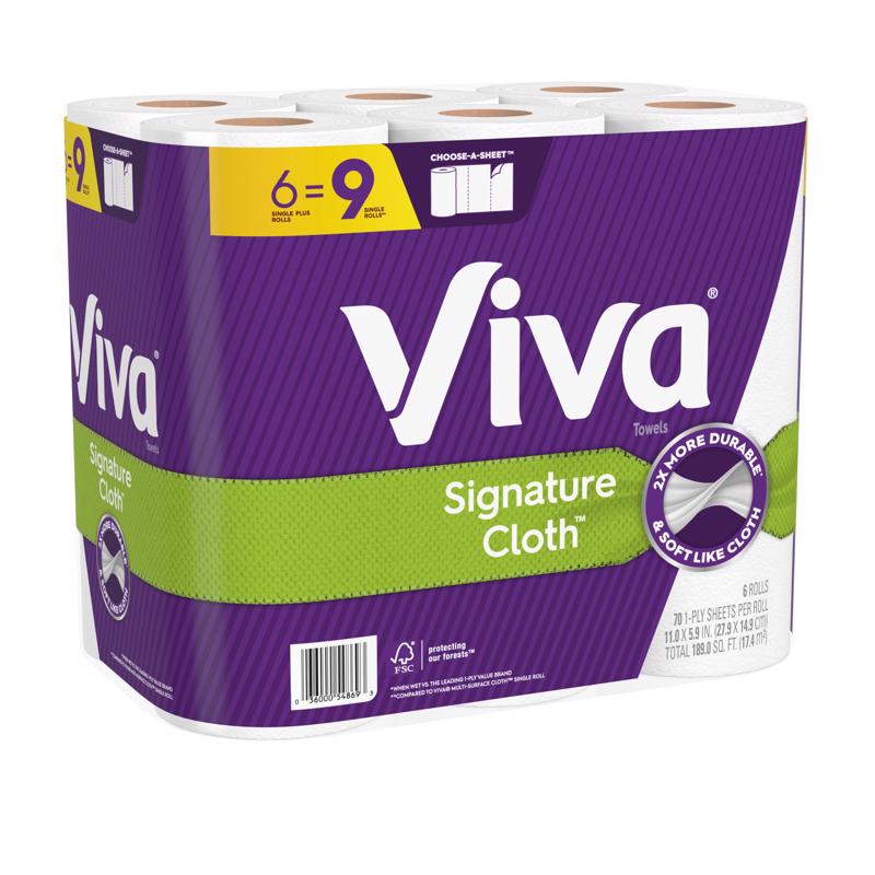 Viva Signature Cloth Paper Towels 70 sheet 1 ply 6 pk, Pack of 4