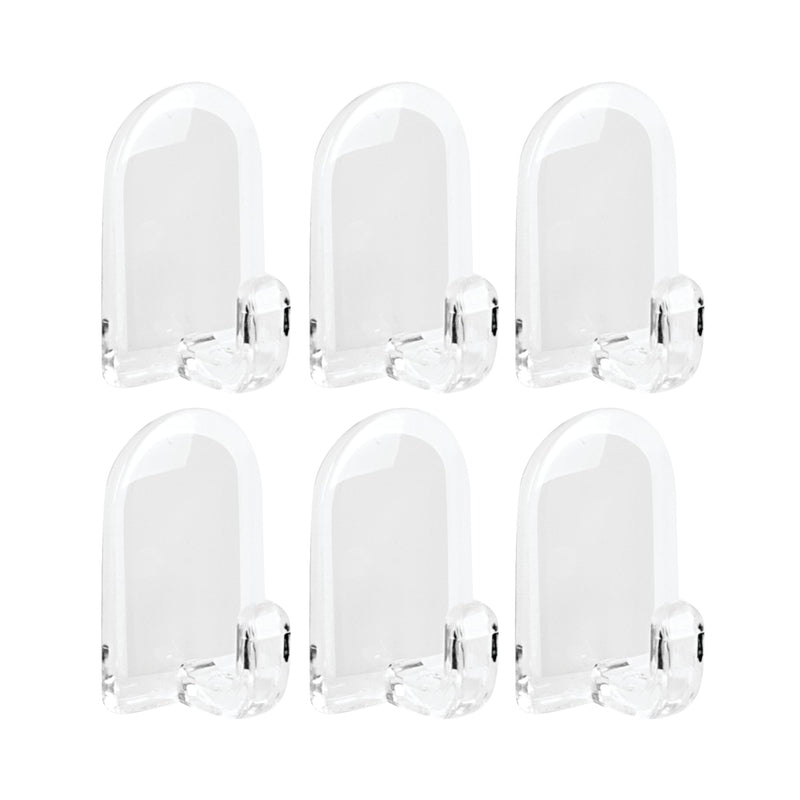 iDesign 1 in. L Clear Plastic Hook 6 pk, Pack of 6