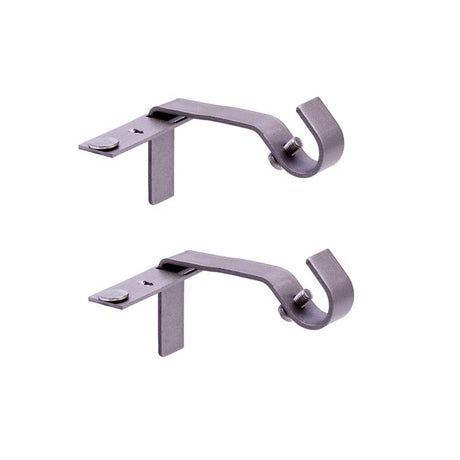 Kenney Fast Fit Pewter Silver Modern/Contemporary Curtain Rod Bracket 5/8 in. L