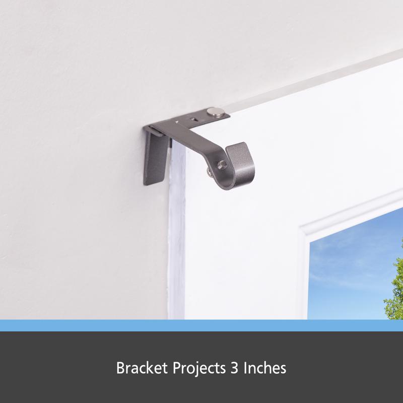 Kenney Fast Fit Pewter Silver Modern/Contemporary Curtain Rod Bracket 5/8 in. L