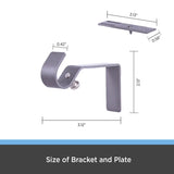 Kenney Fast Fit Pewter Silver Modern/Contemporary Curtain Rod Bracket 5/8 in. L