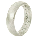 Groove Life Womens Thin Solid Pearl Round White Ring Silicone Water Resistant Size 7