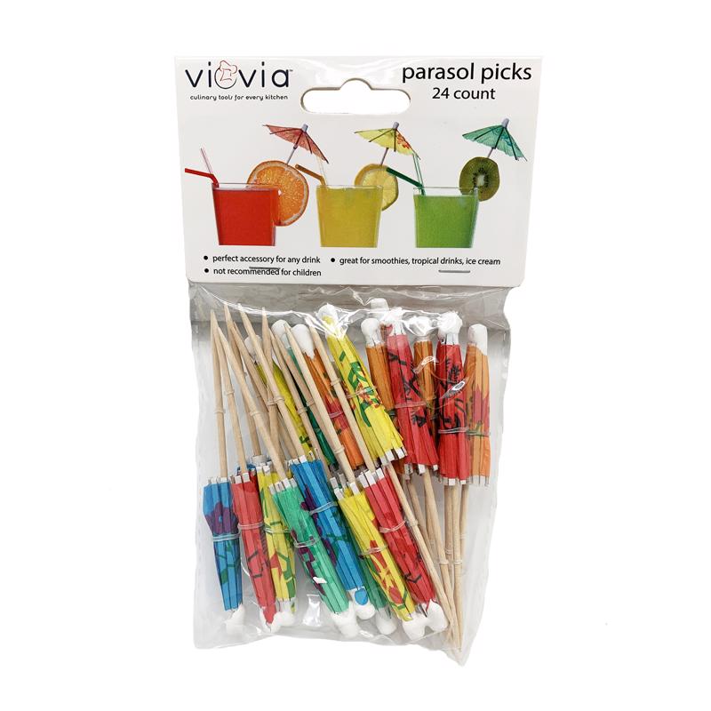Viovia Assorted Polypropylene Umbrella Appetizer Picks