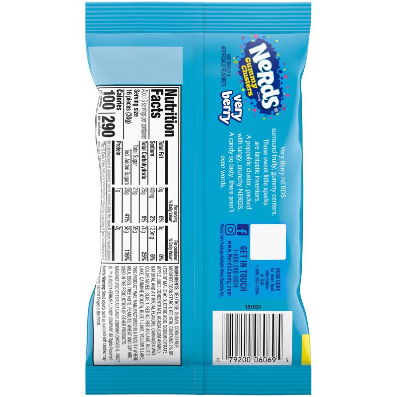 Nerds Very Berry Clusters Gummy Candy 3 oz, Pack of 12