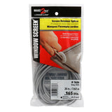 Make-2-Fit P 7636 Screen Retainer Spline, 0.165 in D, 25 ft L, Vinyl, Gray, Round