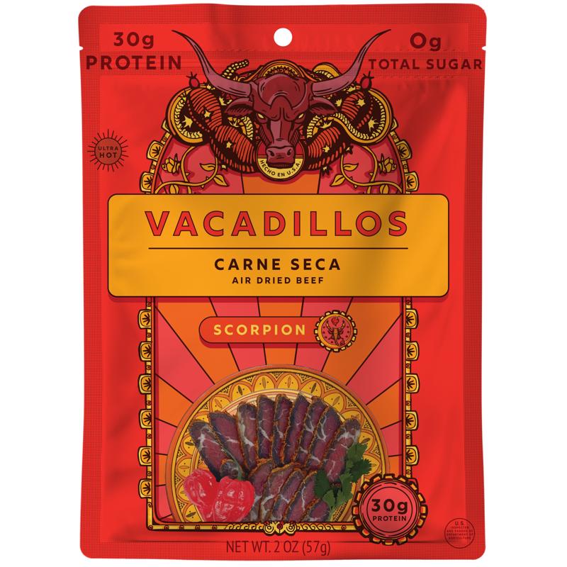 Vacadillos Carne Seca Scorpion Beef Strips 2 oz Bagged, Pack of 8