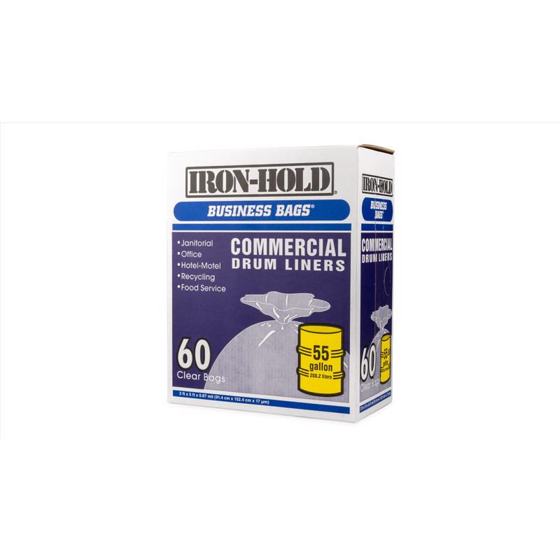 Iron-Hold 55 gal No Scent Drum Liners Twist Tie 60 pk