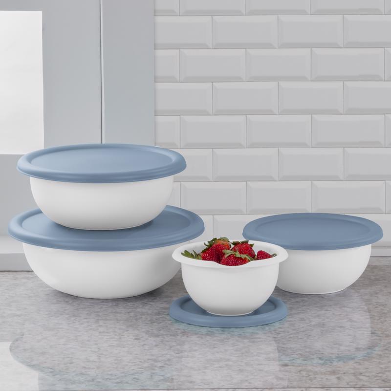 Sterilite White Bowl Set 4 pk
