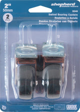 Shepherd Hardware 9346 Swivel Caster, 1-1/8 x 2 in Plate, 2 in L x 4.6 in W x 6.6 in H Dimensions, 2 in Dia Wheel, Black