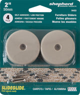 Shepherd Hardware 9453 Furniture Pad, Round, 2 in Dimensions, 75 lb, PTFE, Tan, 4/PK