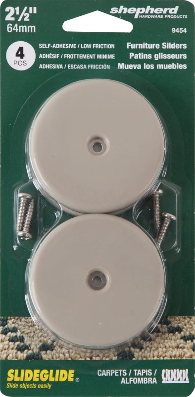 Shepherd Hardware 9454 Furniture Glide, PTFE, Beige