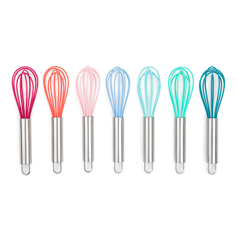 Core Kitchen Assorted Silicone/Stainless Steel Mini Whisk, Pack of 18