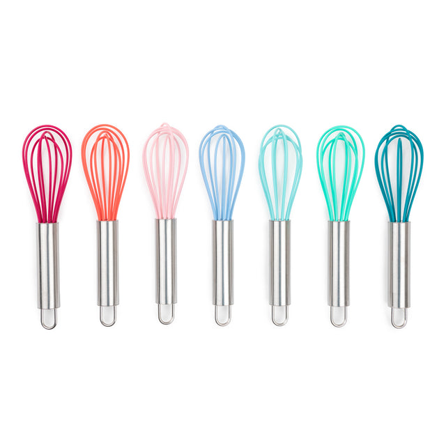 Core Kitchen Assorted Silicone/Stainless Steel Mini Whisk, Pack of 18