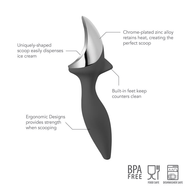 Tovolo Charcoal Zinc Alloy Tilt Up Ice Cream Scoop, Pack of 6