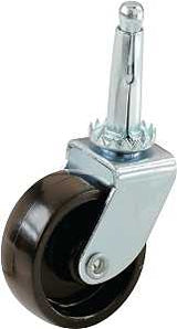 Shepherd Hardware 9559 Swivel Caster, Stem Mounting, 4.56 in W x 1.69 in D x 6-1/2 in H Dimensions, 1-5/8 in Dia Wheel
