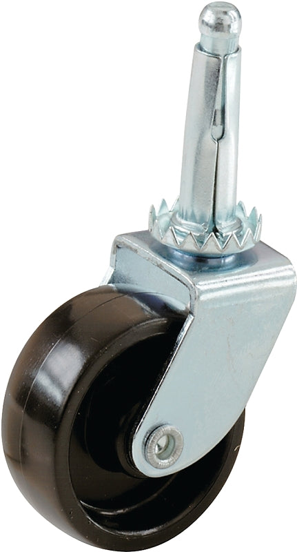 Shepherd Hardware 9559 Swivel Caster, Stem Mounting, 4.56 in W x 1.69 in D x 6-1/2 in H Dimensions, 1-5/8 in Dia Wheel