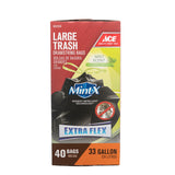 Ace 33 gal Mint Trash Bags Drawstring 40 pk, Pack of 3