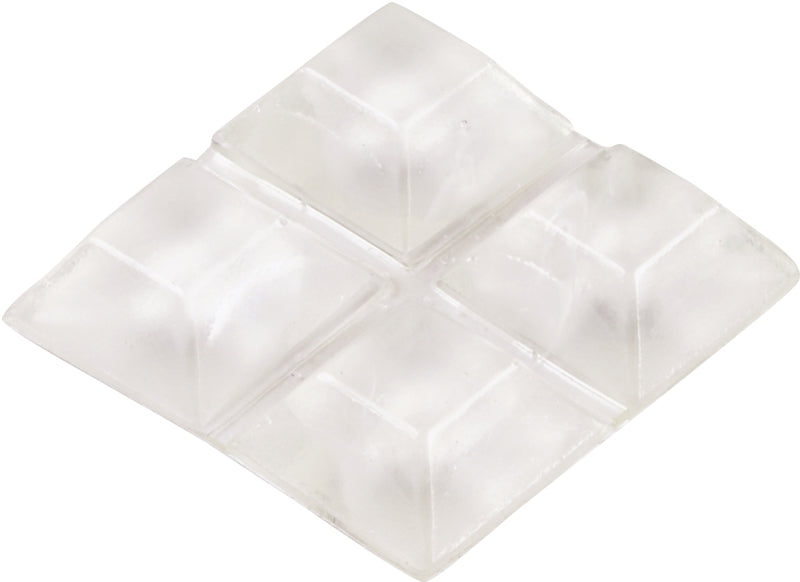 Shepherd Hardware 9565 Surface Guard Bumper Pad, 3/4 in, Square, Vinyl, Clear, Pack of 6