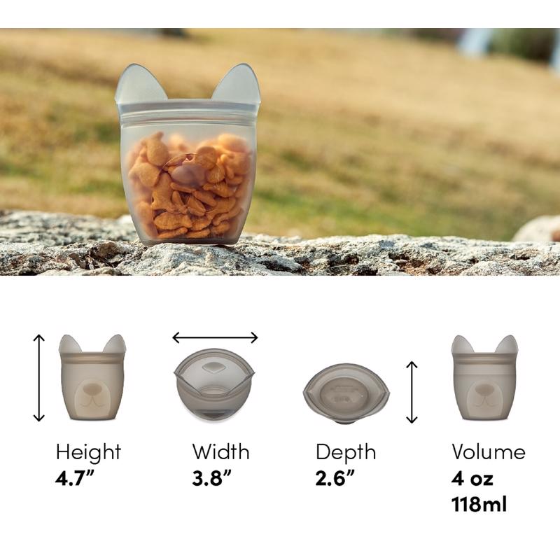 Zip Top 4 oz Gray Storage Cup 1 pk, Pack of 6