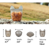 Zip Top 4 oz Gray Storage Cup 1 pk, Pack of 6