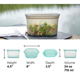 Zip Top 24 oz Teal Food Storage 1 pk
