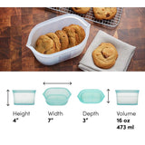 Zip Top 16 oz Teal Food Storage 1 pk