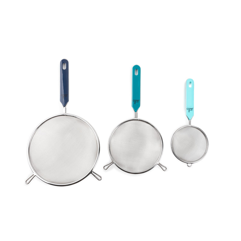Core Kitchen Assorted ABS/Stainless Steel Strainer, Pack of 6