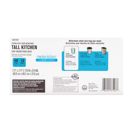 Ace 13 gal Fresh Tall Kitchen Bags Drawstring 40 pk, Pack of 6