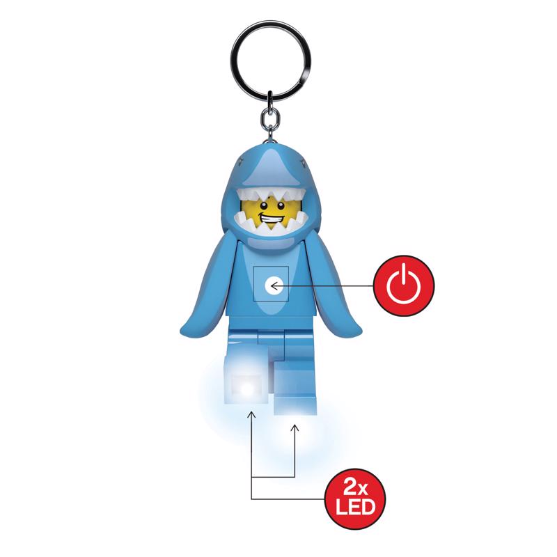 LEGO Classic Plastic Blue Shark Keychain Light
