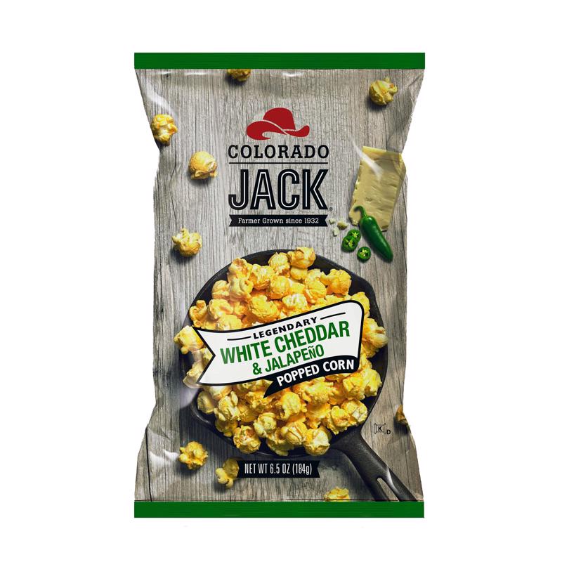 Colorado Jack Legendary White Cheddar and Jalapeno Gourmet Popcorn 6.5 oz Bagged, Pack of 12