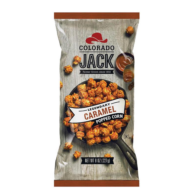 Colorado Jack Legendary Caramel Gourmet Popcorn 8 oz Bagged, Pack of 12