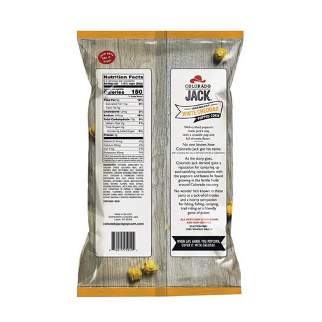 Colorado Jack Legendary White Cheddar Gourmet Popcorn 6.5 oz Bagged, Pack of 12
