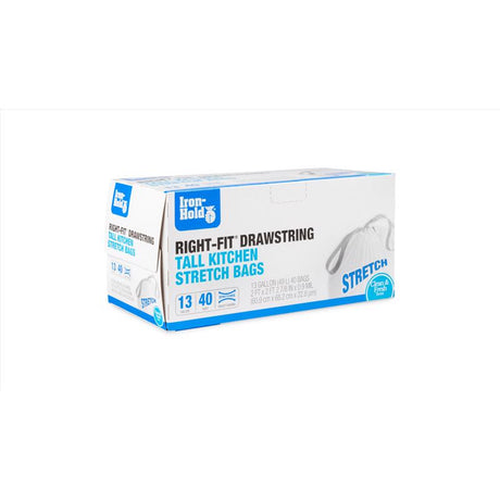 Iron-Hold Right-Fit 13 gal Fresh Tall Kitchen Bags Drawstring 40 pk, Pack of 8