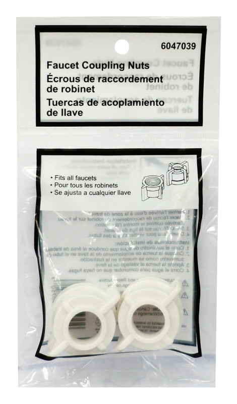 ProSource 24306 Faucet Coupling Nut, White