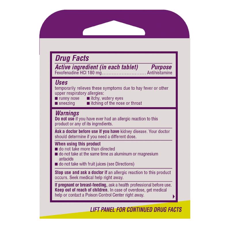 Allegra 180 mg Allergy Relief 1 pk, Pack of 6