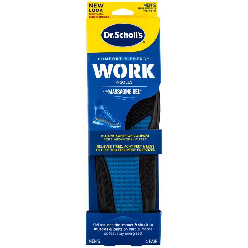 Dr Scholl's Work Massaging Gel Insoles 8-14 Blue 1 pair