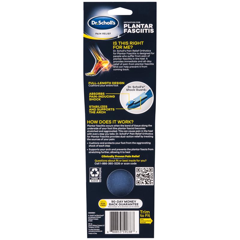 Dr Scholl's Plantar Fascitis Insoles 6-10 Blue 1 pair