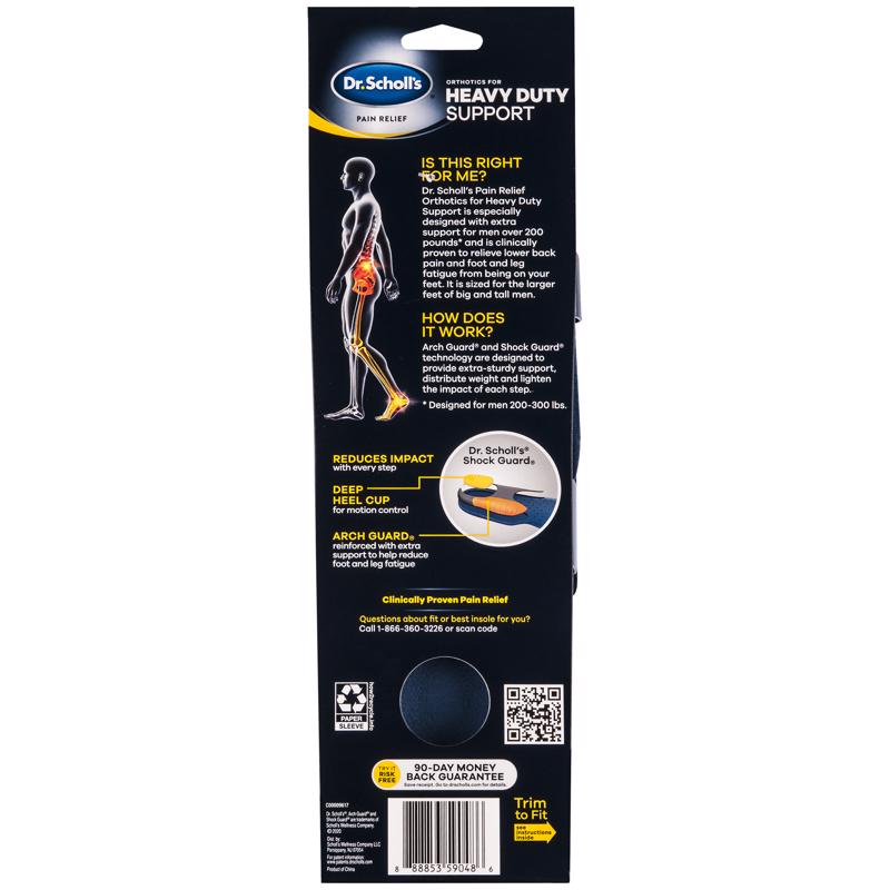 Dr Scholl's Heavy Duty Support Insoles 8-14 Multicolored 1 pair