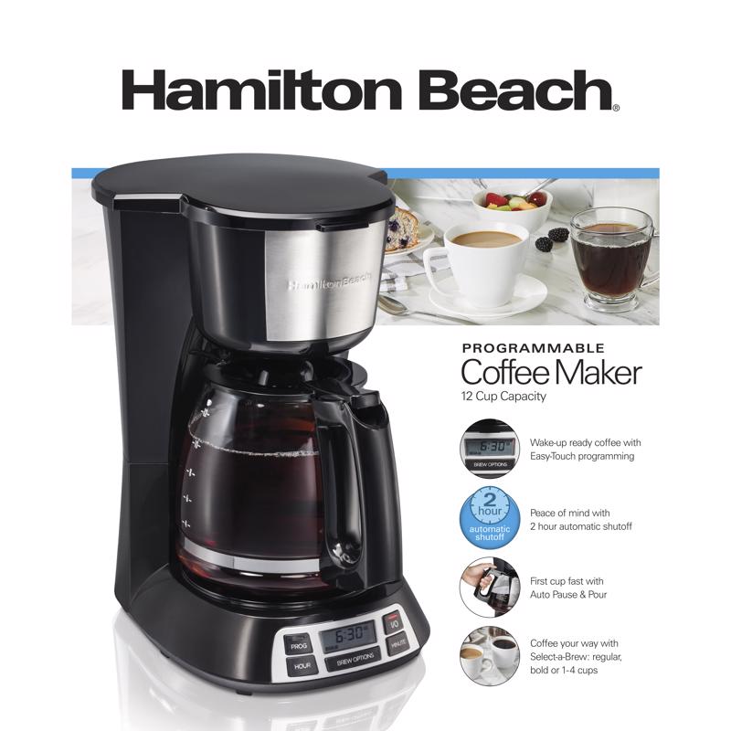Hamilton Beach 12 cups Black/Silver Coffee Maker, Pack of 2