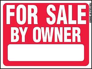 Hy-Ko RS-605 Real Estate Sign, For Sale By Owner, White Legend, Red Background, Plastic, 18 in H x 24 in W Dimensions, Pack of 5