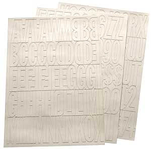 Hy-Ko 30014 Die-Cut Number and Letter Set, 2 in H Character, White Character, White Background, Vinyl