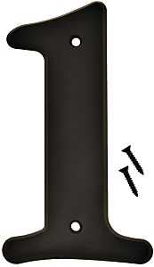 Hy-Ko 30200 Series 30201 House Number, Character: 1, 6 in H Character, Black Character, Plastic, Pack of 5