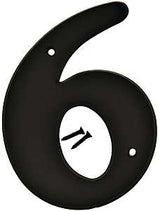 Hy-Ko 30200 Series 30206 House Number, Character: 6, 6 in H Character, Black Character, Plastic, Pack of 5