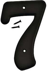 Hy-Ko 30200 Series 30207 House Number, Character: 7, 6 in H Character, Black Character, Plastic, Pack of 5