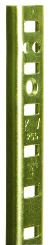 Knape & Vogt 255 Series PK255 BR 36 Shelf Standard, 500 lb, 23 ga Thick Material, 5/8 in W, 36 in H, Steel, Brass