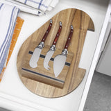 Final Touch 10 in. L X 7.3 in. W X 0.5 in. Wood Cheese Board with Slicer