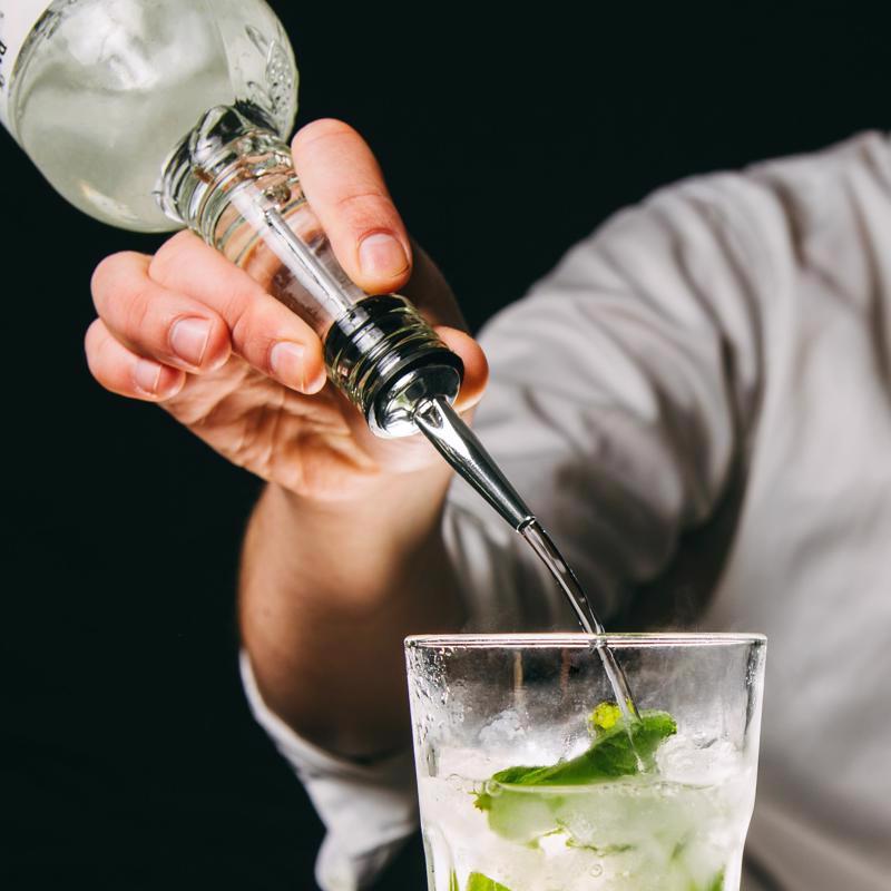 Final Touch Black/Silver Stainless Steel/Silicone Bottle Pourer