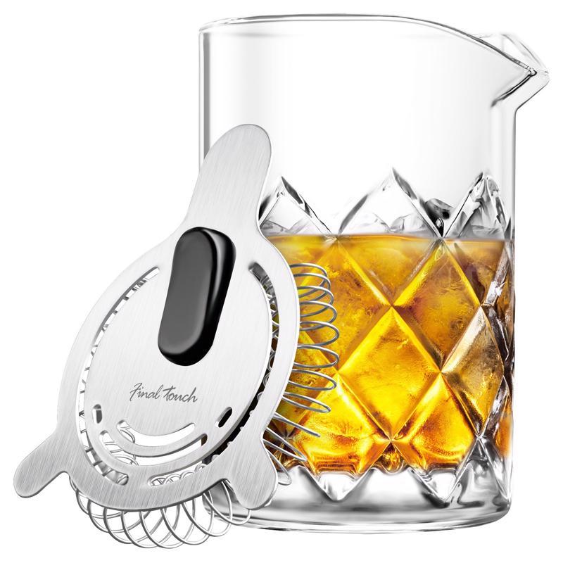 Final Touch 13.5 oz Clear/Silver Glass/Stainless Steel Pitcher