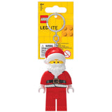 LEGO Minifigures Plastic Red/White Santa Keychain w/LED Light, Pack of 6