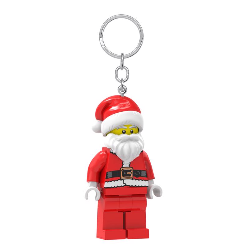 LEGO Minifigures Plastic Red/White Santa Keychain w/LED Light, Pack of 6